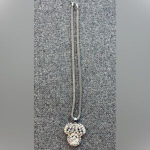 Vintage Silver-tone Chain Necklace with Multicoloured Pendant
